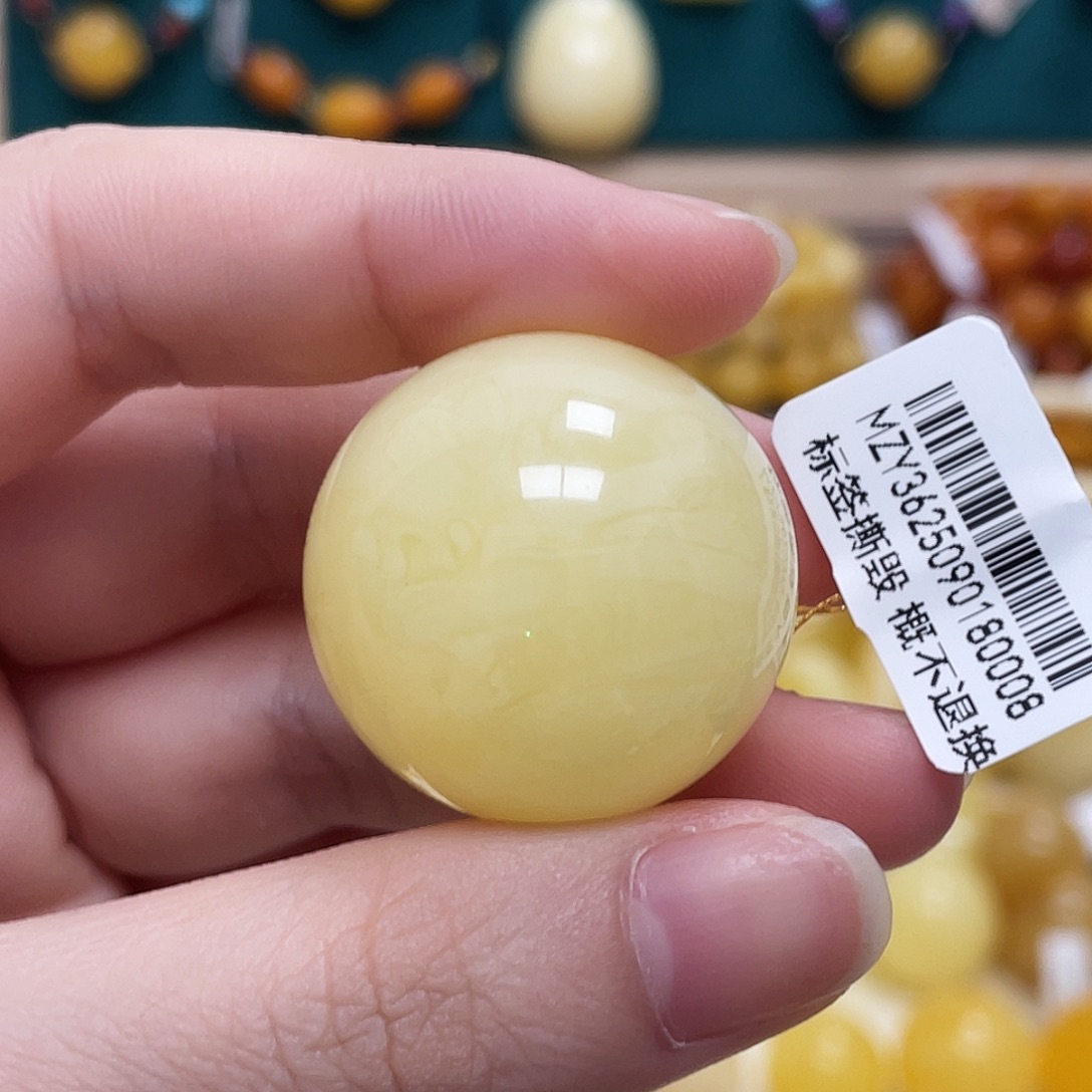 蜜蜡未镶嵌珠宝奇石28.5mm妖花圆珠