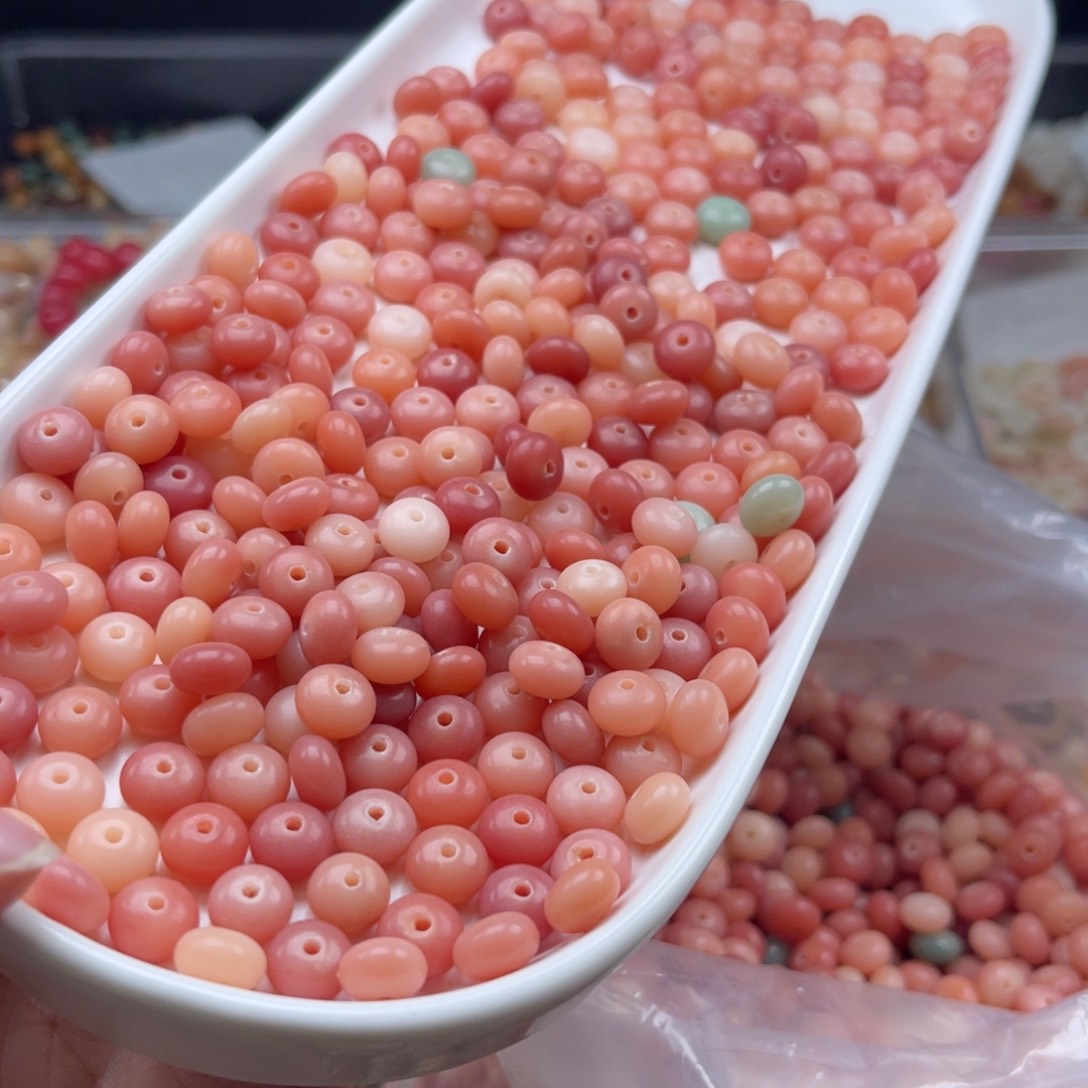 吊坠白玉菩提p x06/9mm/100+50颗粉算盘瑕