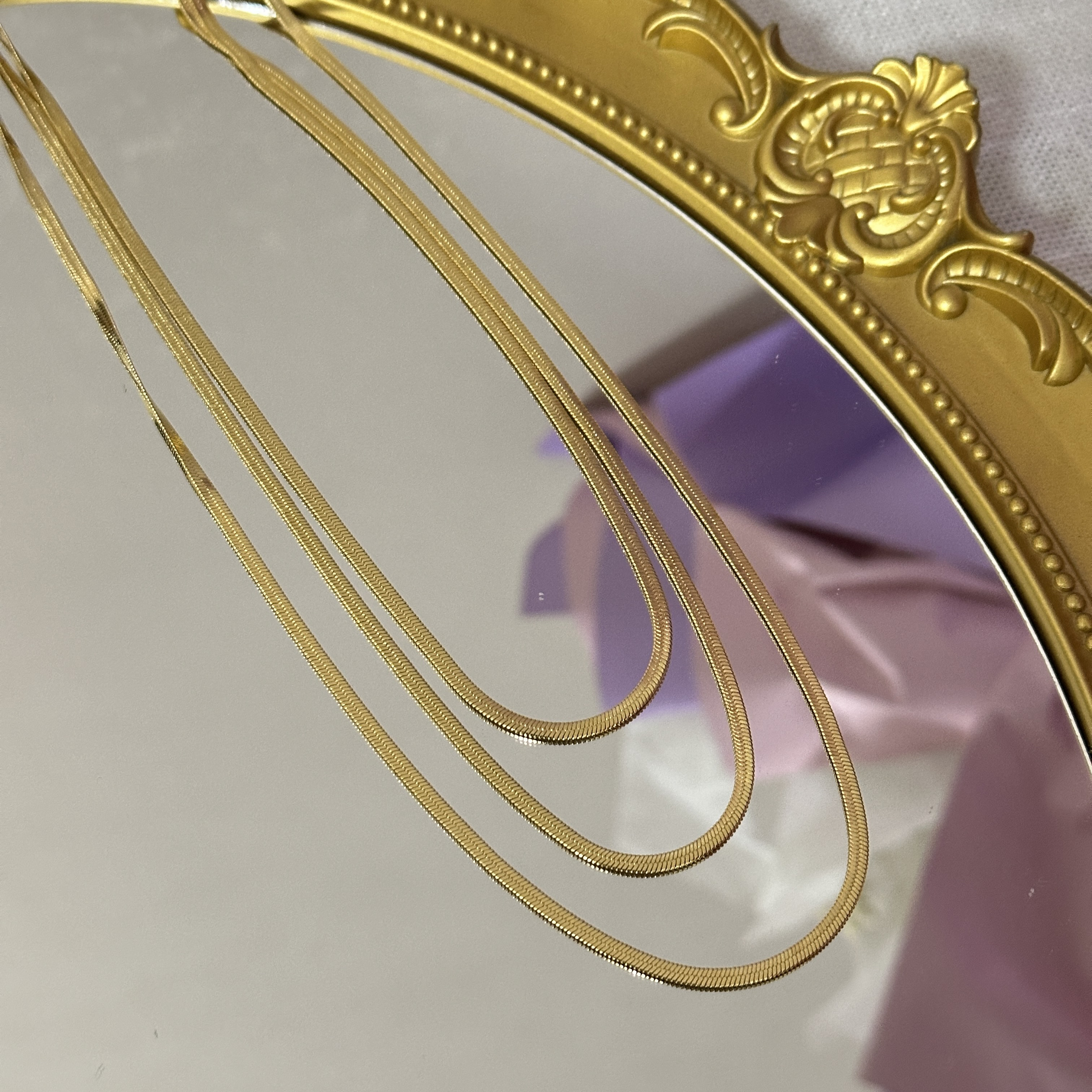 钛钢项链 GULUM 728 多层波西米亚风钛钢项链气质简约优雅叠戴