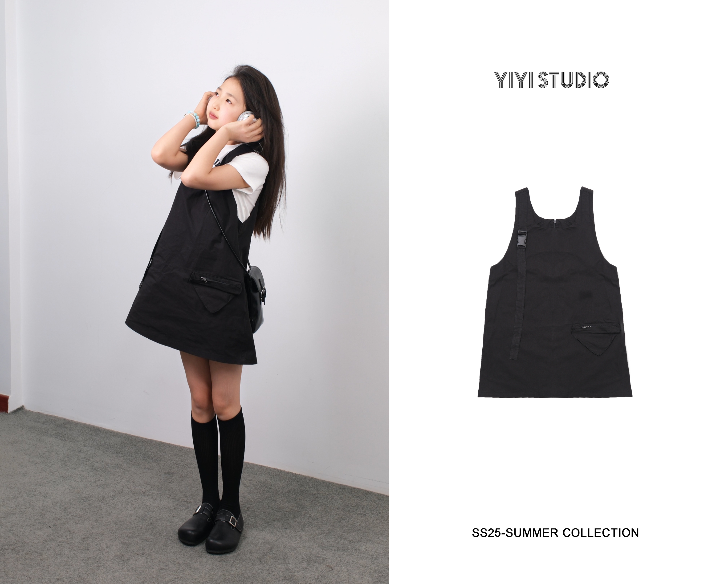 YiYi 童装A字背带连衣裙0495