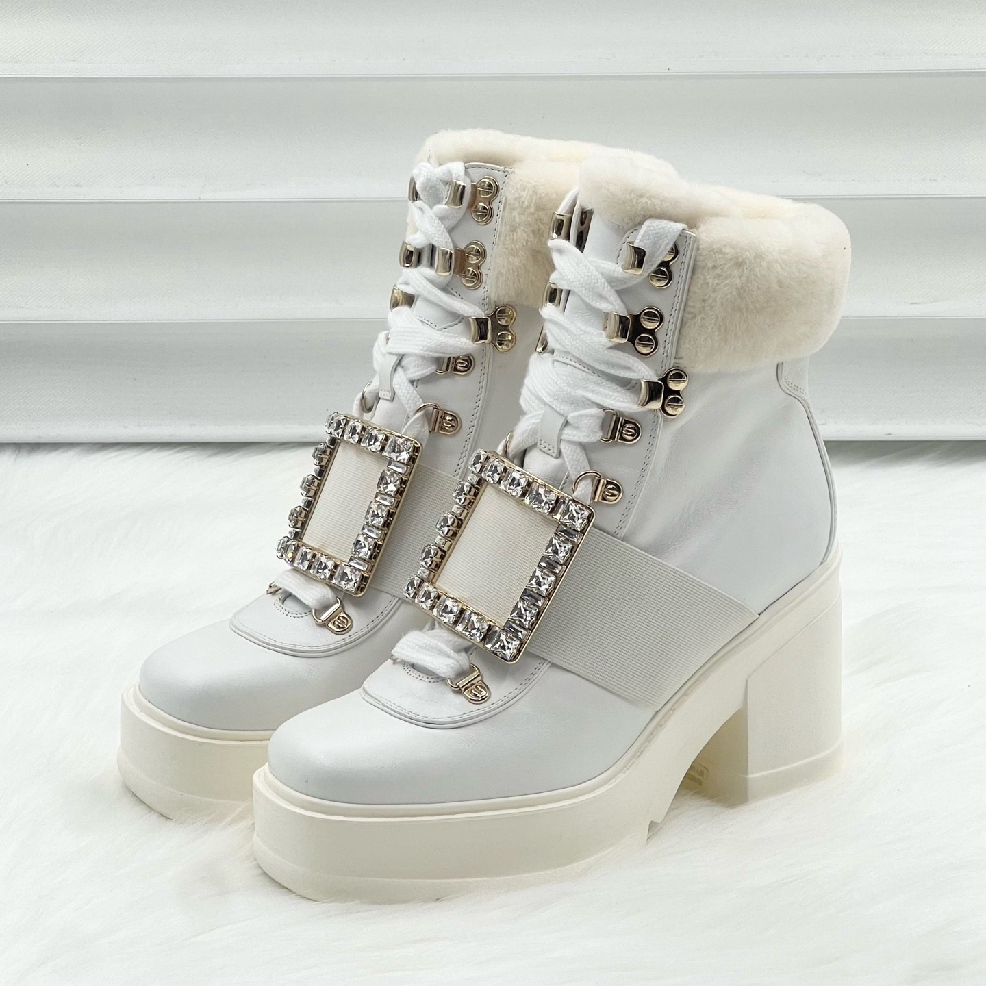 99新 Roger Vivier/罗杰·维威耶 方钻高跟靴 37码 公价1.6w cd041