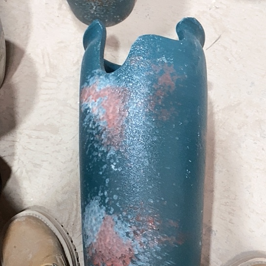 紫砂花盆口20高度45缺口蓝缺口灰尘