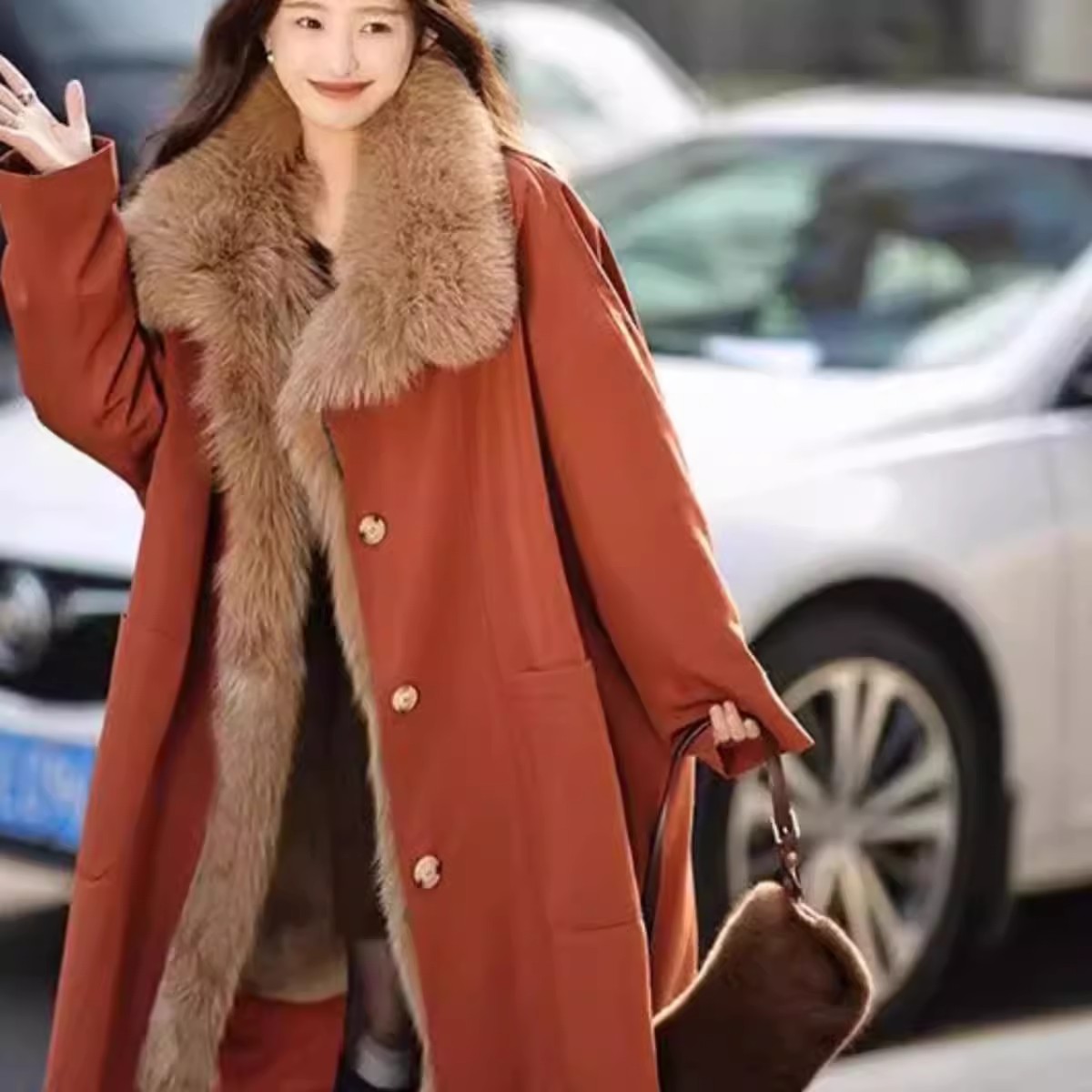 可拆卸派克服外套女2025冬季新款加绒加厚中长款外套爆款洋气冬装