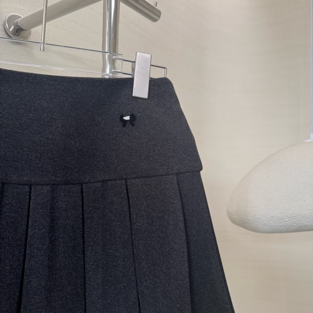 高腰显瘦毛呢A字百褶半身短裙677