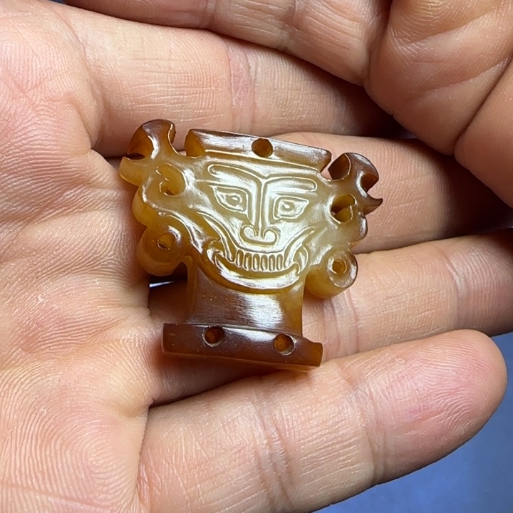 和田玉未镶嵌挂件野***玩