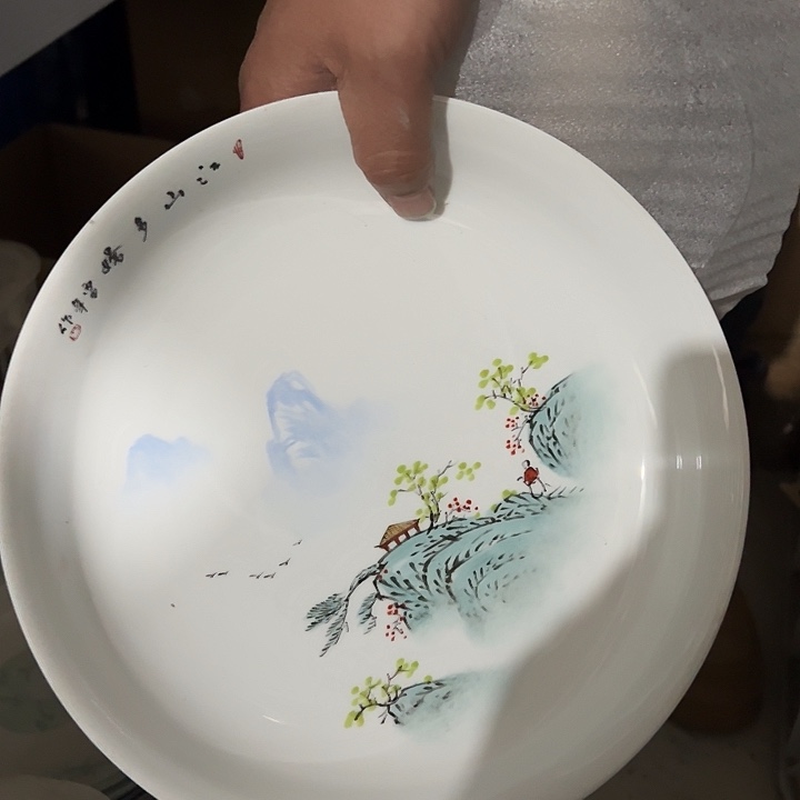 景德镇高温陶瓷陶瓷9寸饭盘一个