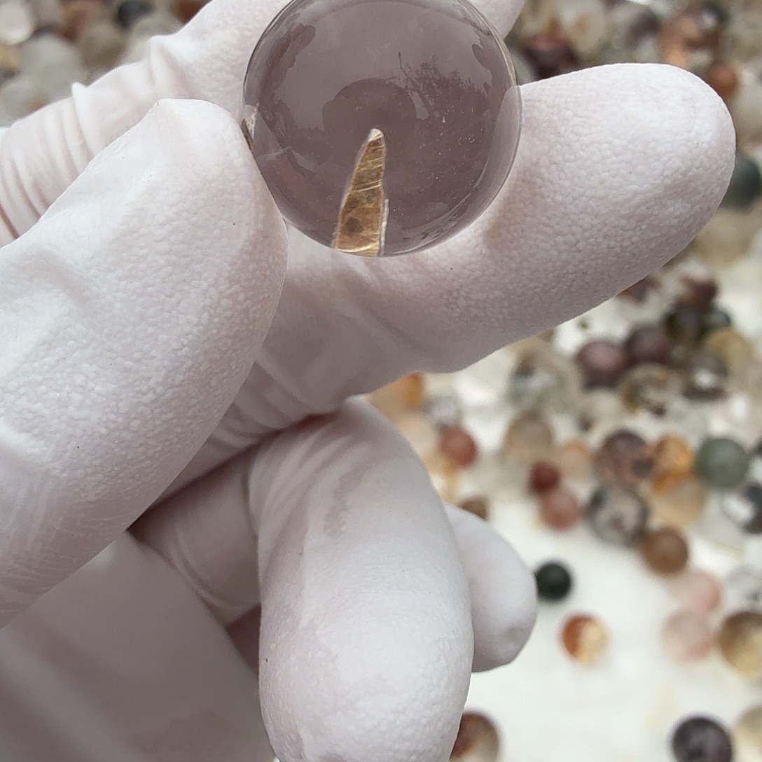 有***主未镶嵌珠宝半成品水晶晶中晶15.6mm定制不退换