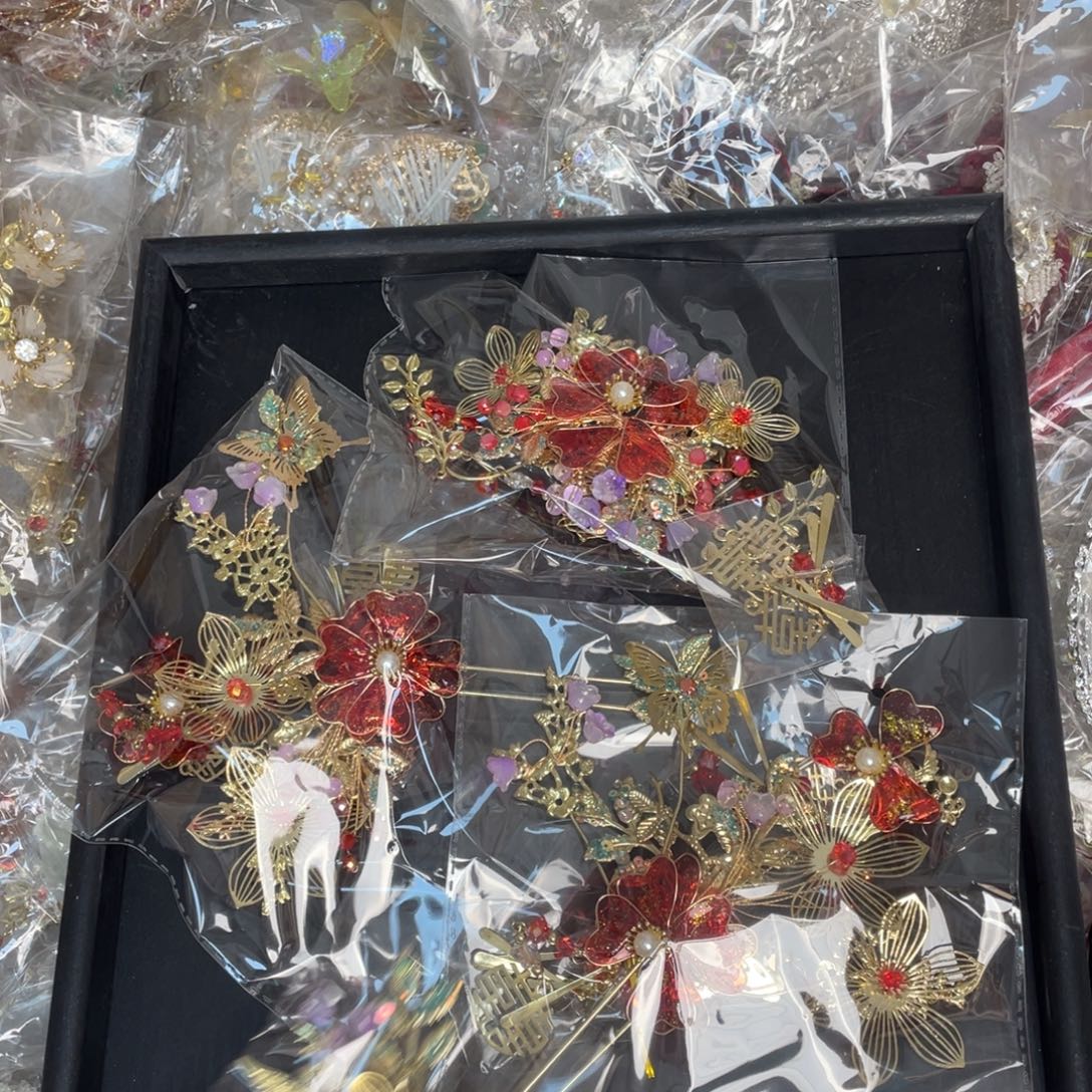 混合材质新娘头饰默认微瑕不退换