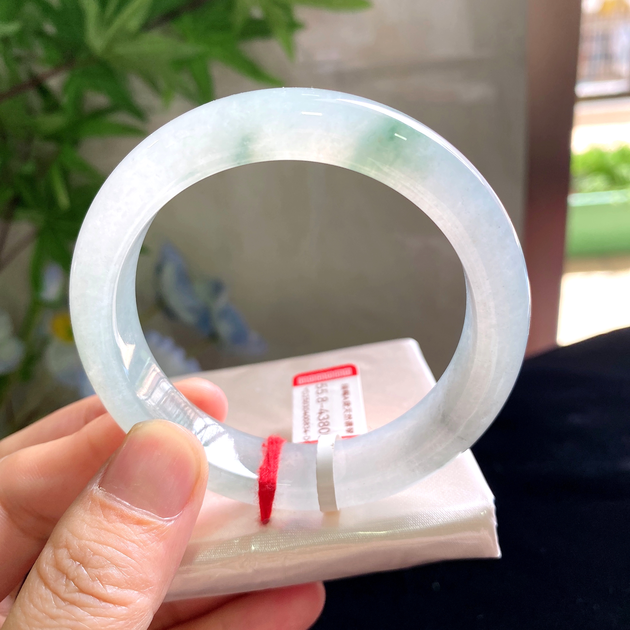 缅甸天然A货翡翠上等玉手镯子翡翠直播间上新品冰种56mm飘花正装