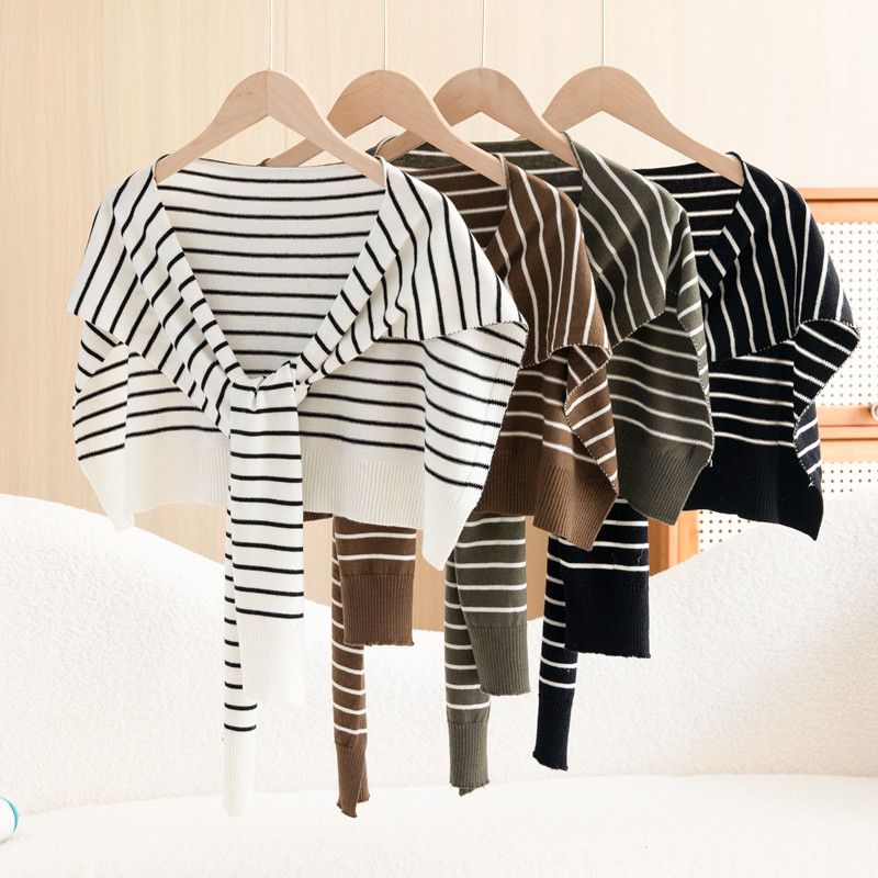 精致细腻时尚保暖羊毛披肩小披肩波西米亚风围巾条纹