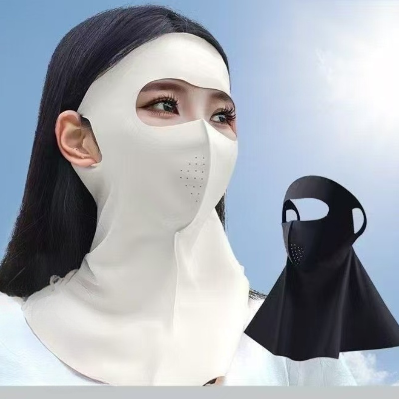 新款凉感冰丝护颈防紫外线透气遮阳脸基尼(颜色不挑)Z1402
