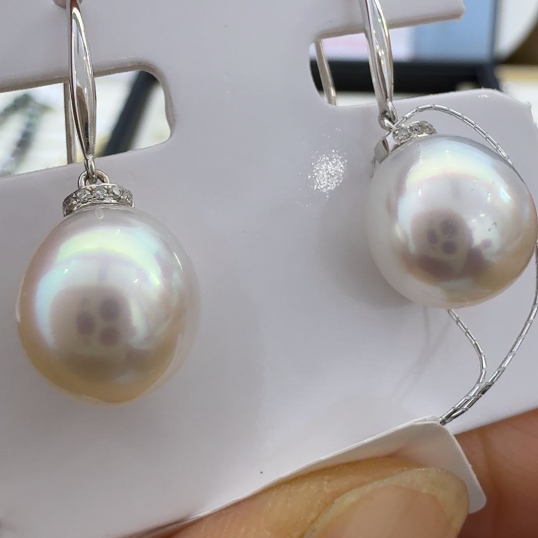 海水珍珠耳饰18K金镶嵌