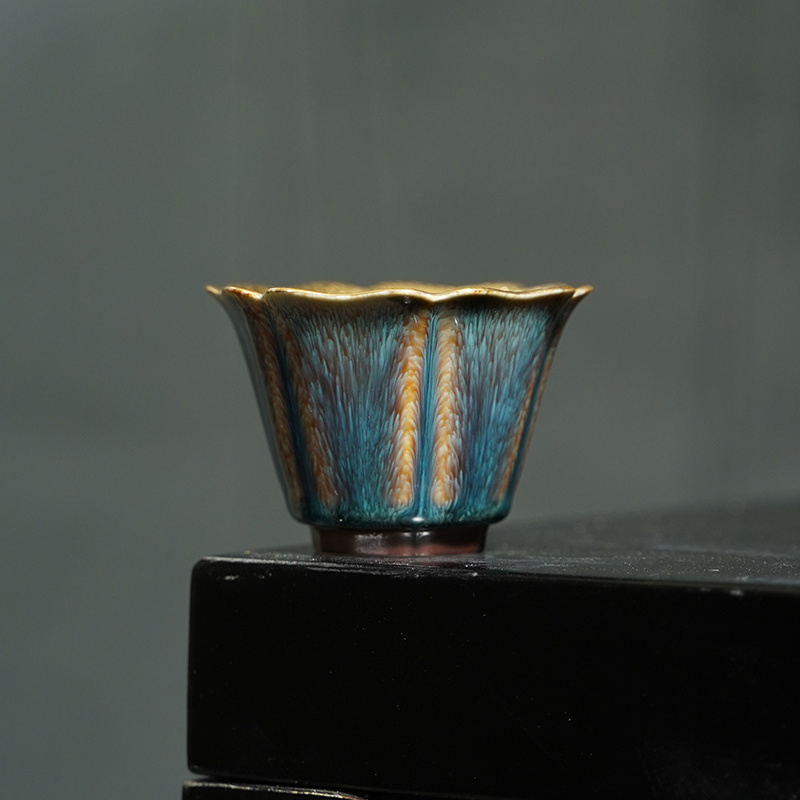 建阳建盏杨信辉老师含香天目盏金杯带老师专用礼盒手提袋