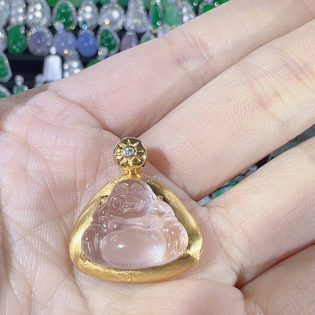 石英质玉银S925镶嵌颈饰