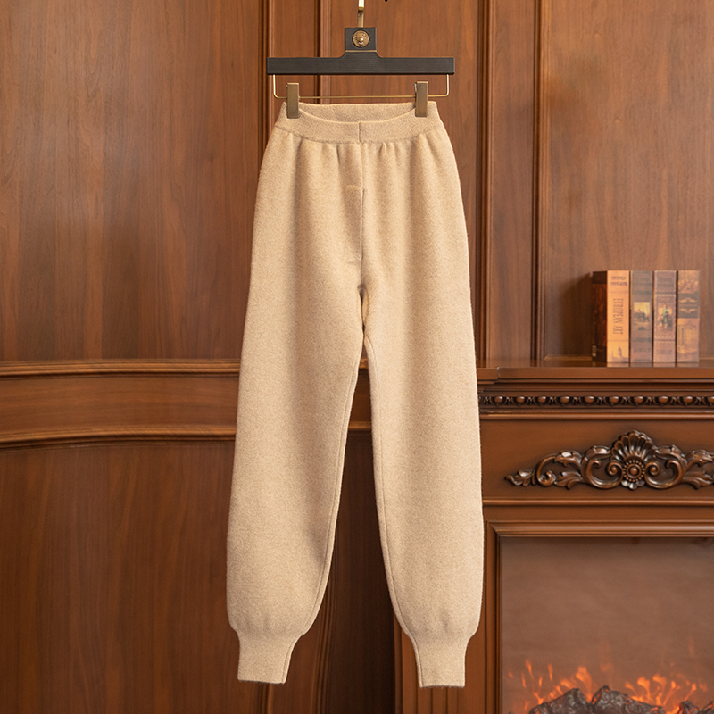 【ZHENCAN】100%纯山羊绒男士秋冬七针三股加厚羊绒保暖休闲打底裤