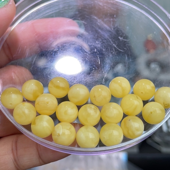 水晶手串未镶嵌9mm蜜蜡单珠多样性发其一