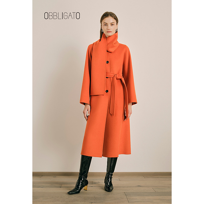 OBBLIGATO奥丽嘉朵冬季1C34580200绵羊毛混山羊绒大衣