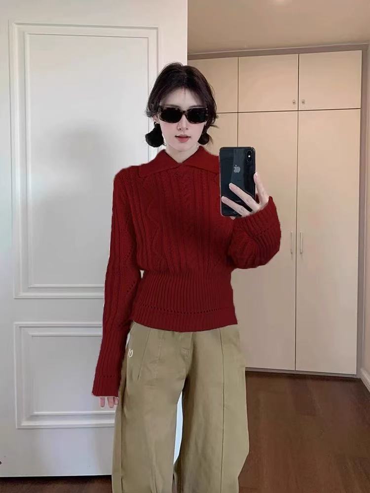 11(1001-1100)（直播间下单）常规长袖翻领针织冬季女毛衣