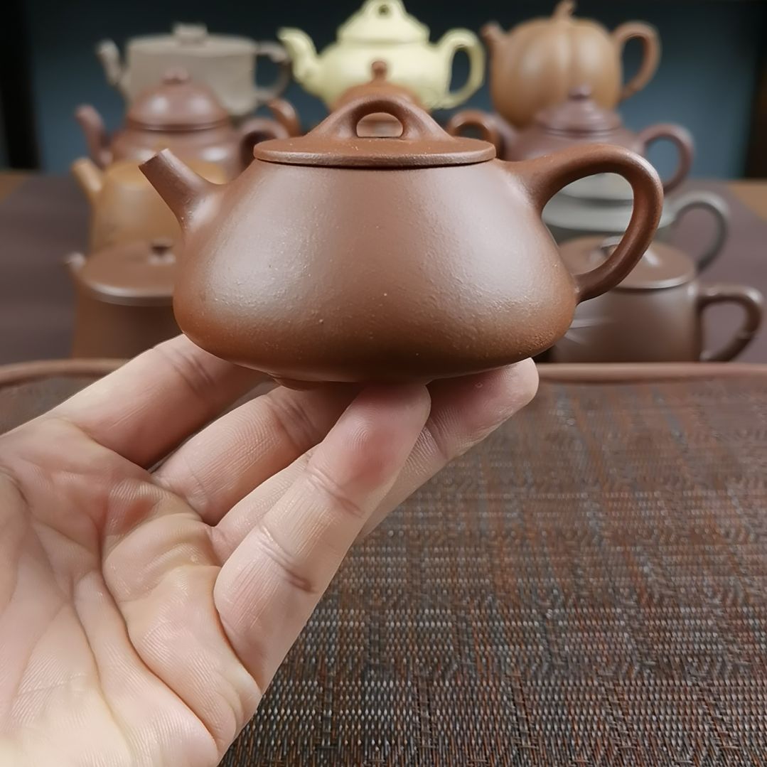 紫砂茶壶底槽清平盖石瓢150CC（微瑕不退换）