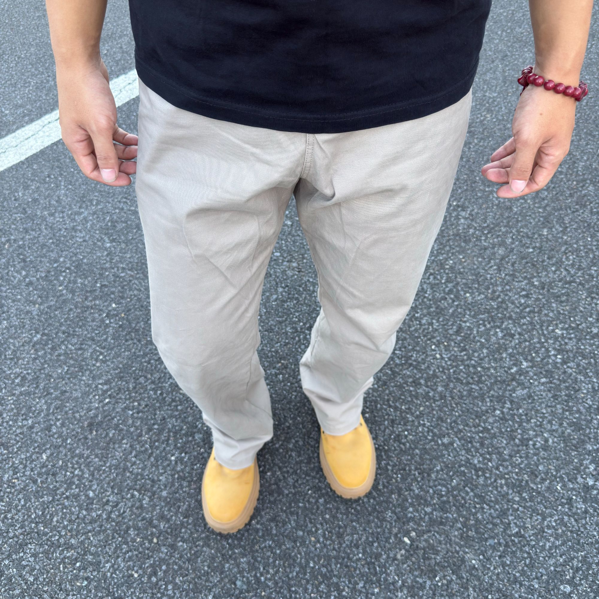 【FLYK】美式水洗做旧百搭直筒弹力男款休闲裤子简约男生长裤牛仔裤