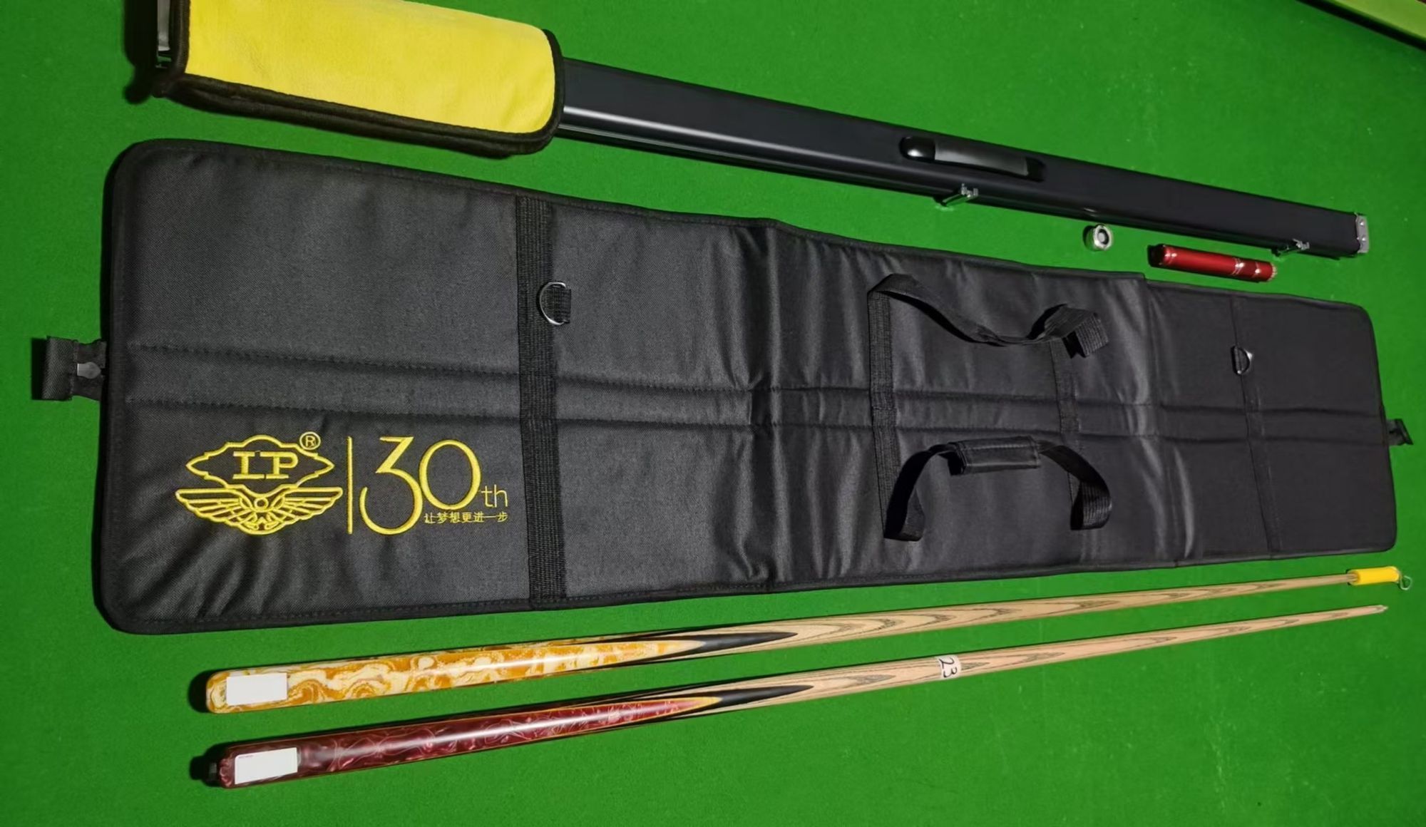 台球杆盒外包老款单面刺绣LOGO可提可背帆布面料