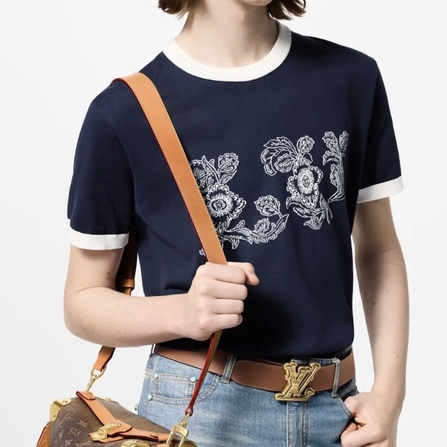 未使用 LouisVuitton/路易威登 藏蓝针织短袖 L码 GM004695