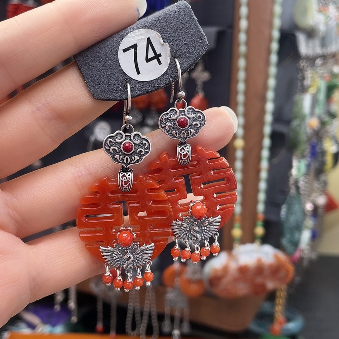 翡翠耳饰银S925镶嵌杨*芳656ghnbgg