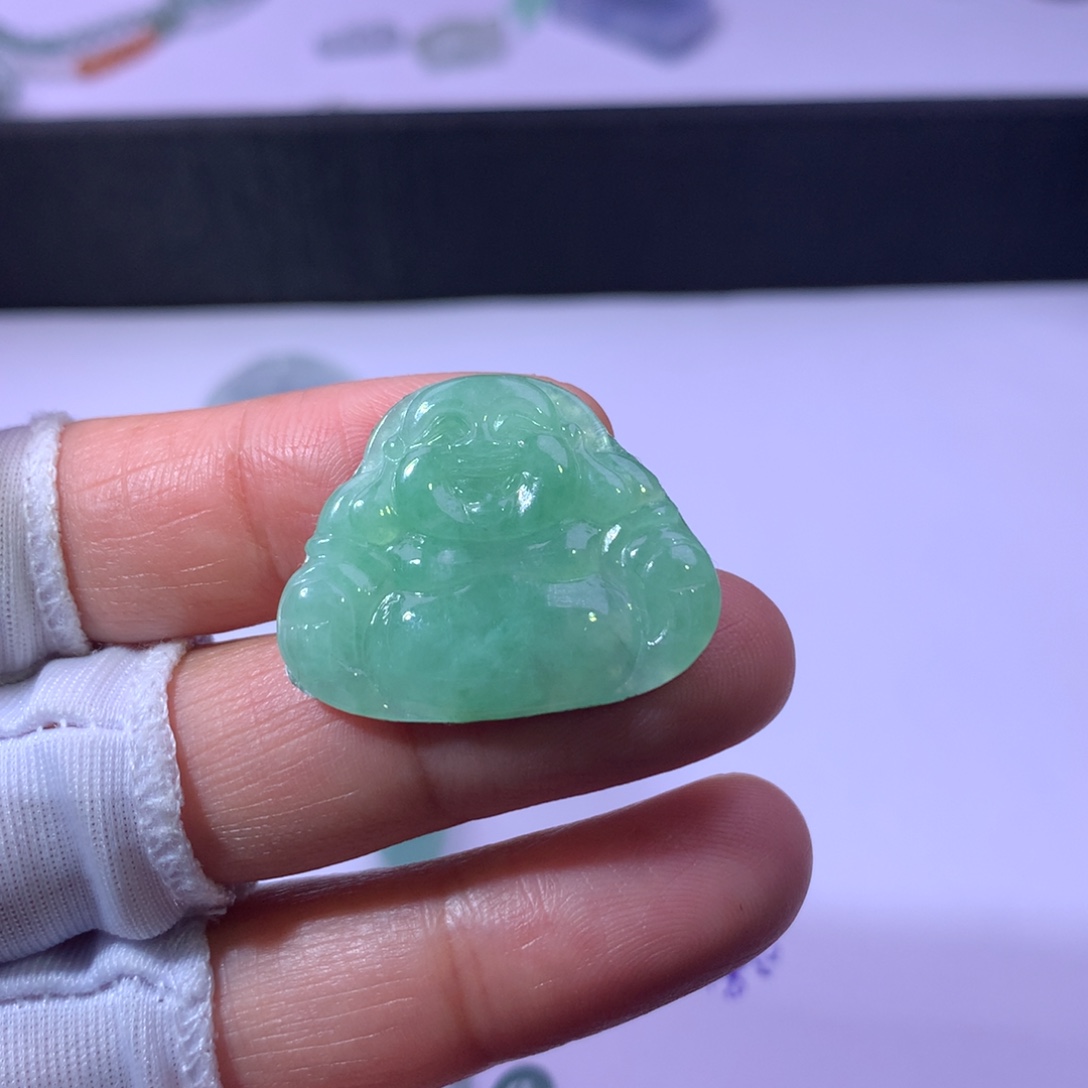 翡翠未镶嵌耳饰佛