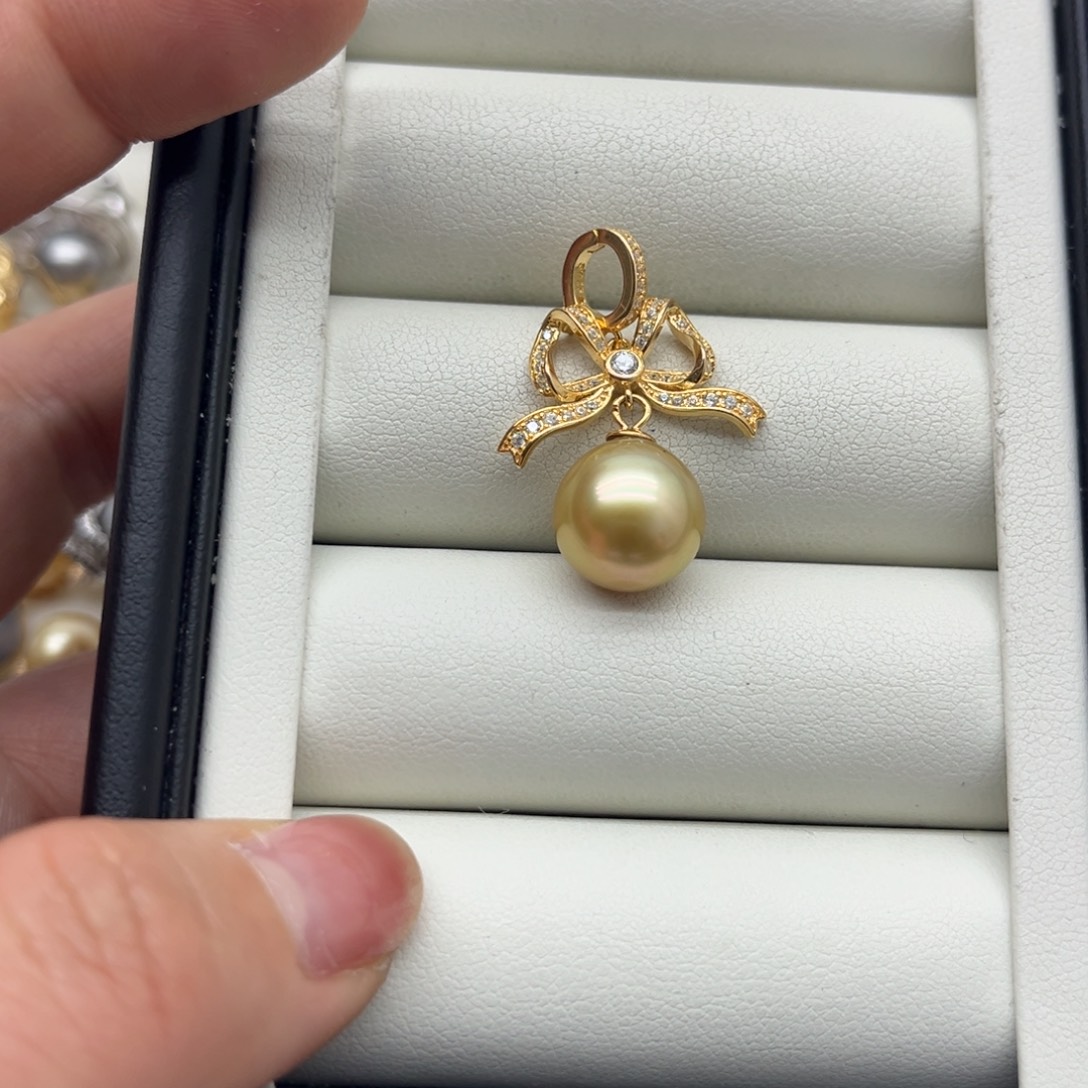 海水珍珠银S925镶嵌吊坠(不含链)