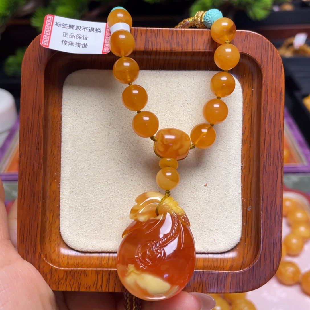 蜜蜡颈饰未镶嵌项链