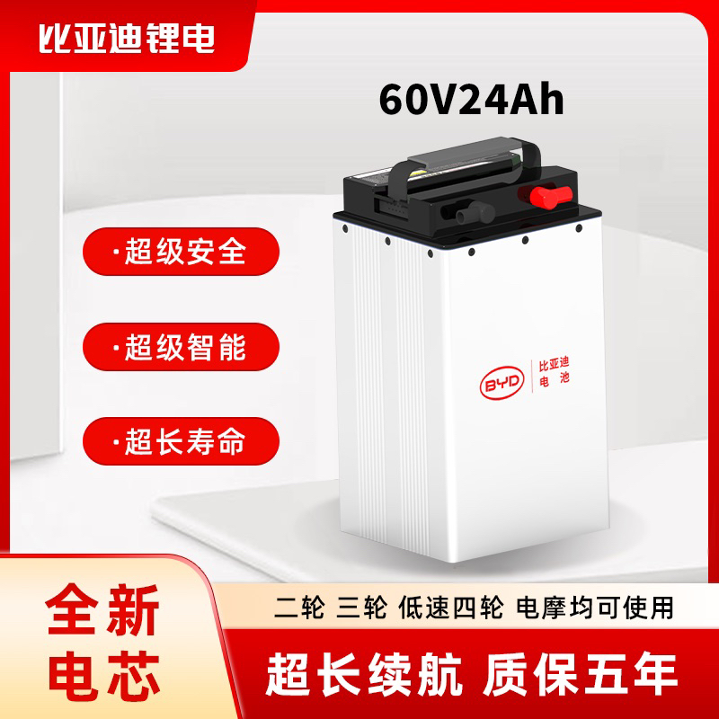 60V24Ah磷酸铁锂电池含充电器适配电动二轮车三轮车