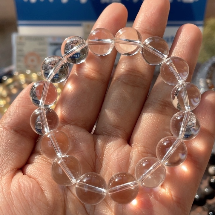 水晶手串未镶嵌纯净体白水晶双A