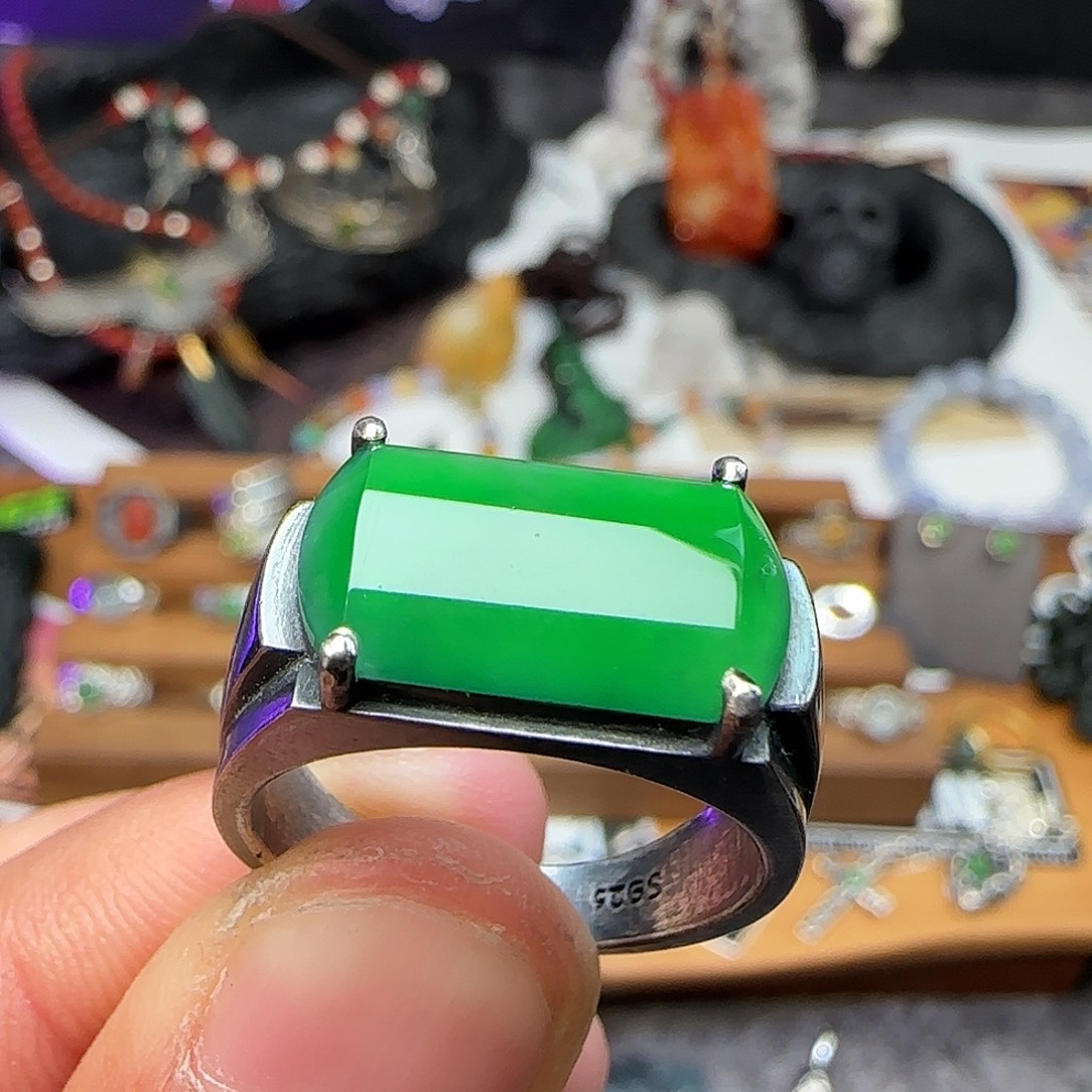 逝***华翡翠银S925镶嵌戒指