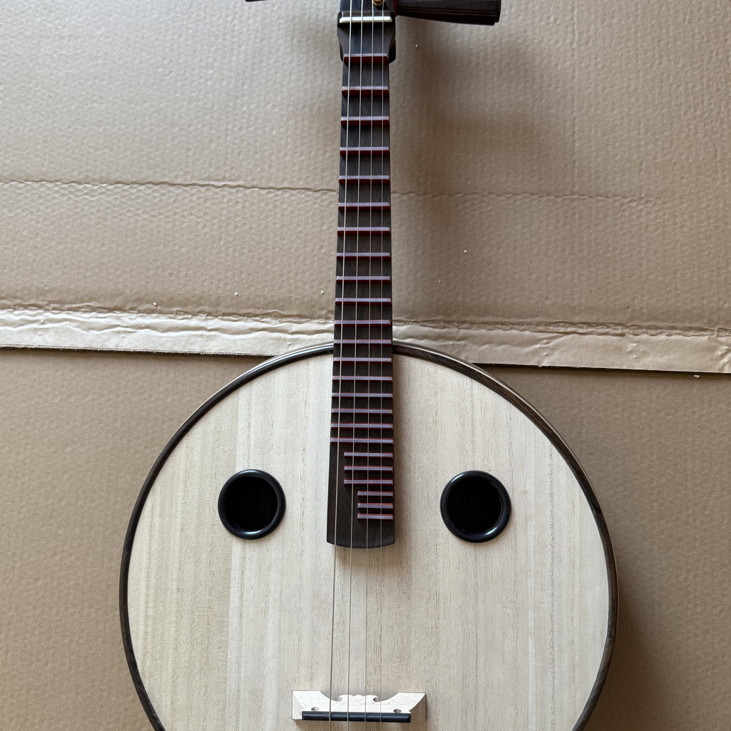 黑檀木直头原木抛光手工中阮适合成人初学考级演奏