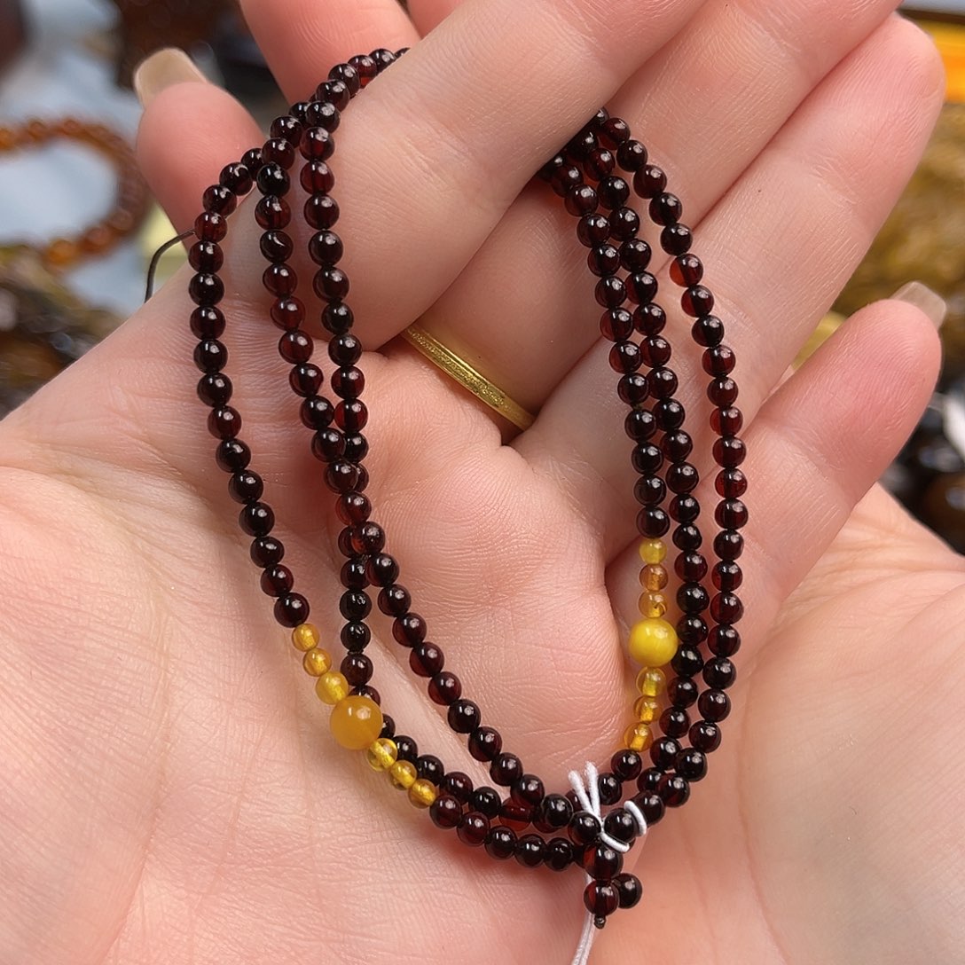 琥珀吊坠(不含链)未镶嵌海珀3m+血珀项链