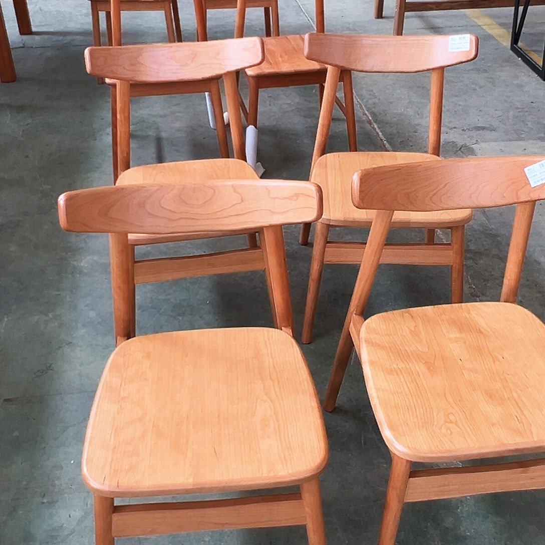 木樱桃木韩椅餐椅两把