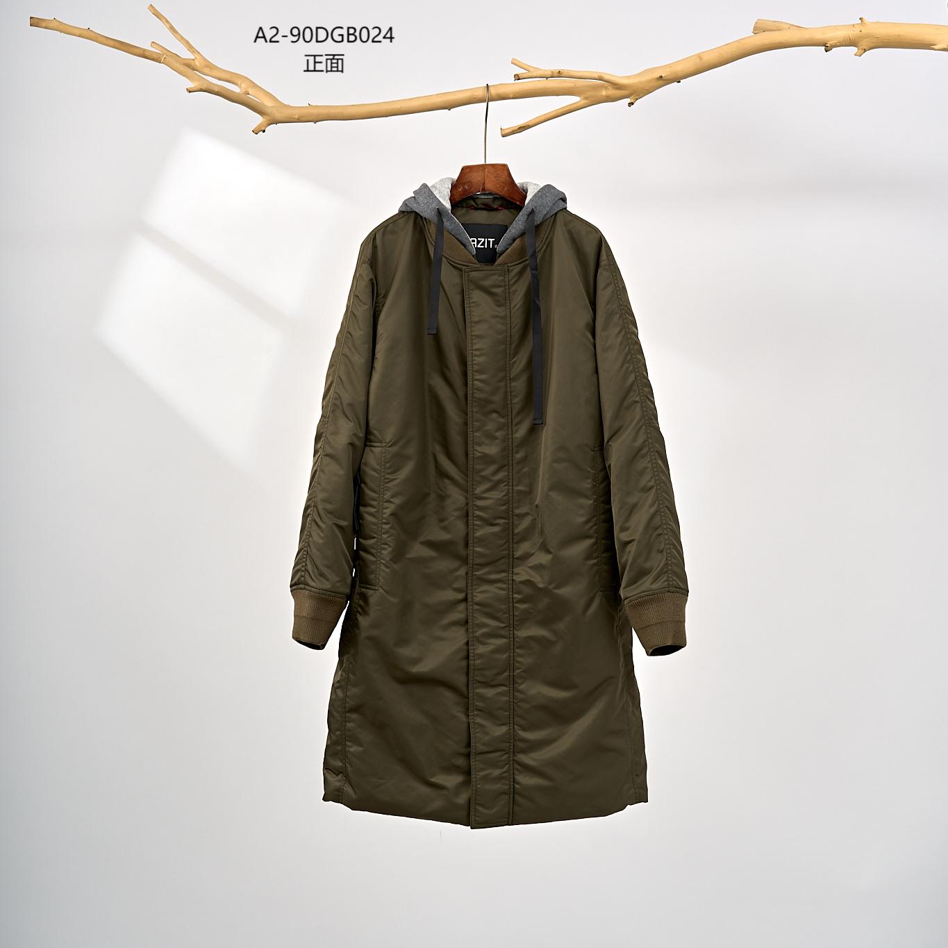 【AZ】024-A2-90DGB024冬季长款连帽大口袋假两件羽绒服男女同款