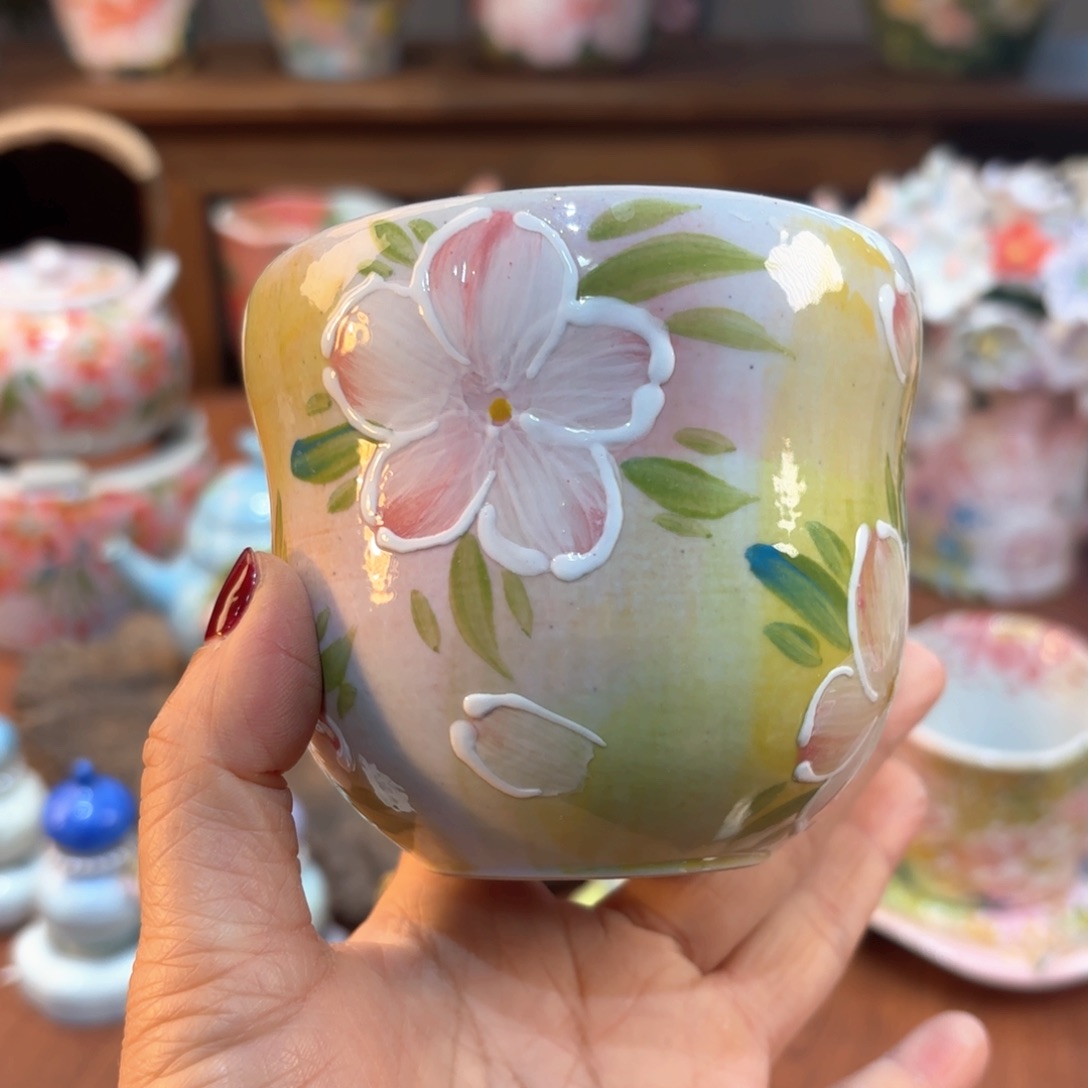 瓷片景德镇手绘高温釉下彩陶瓷茶具