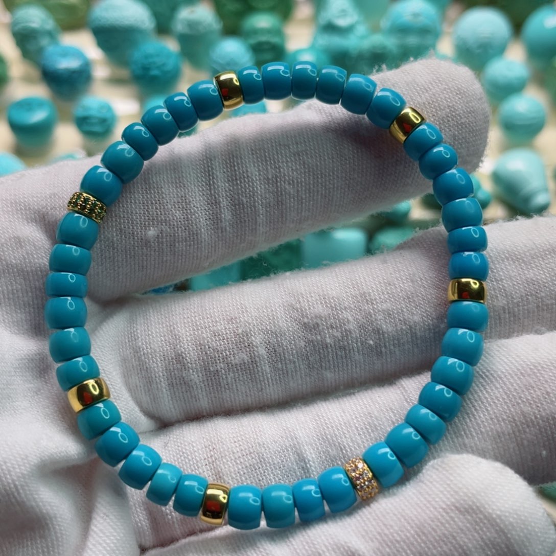 绿松石珠宝奇石18K金镶嵌