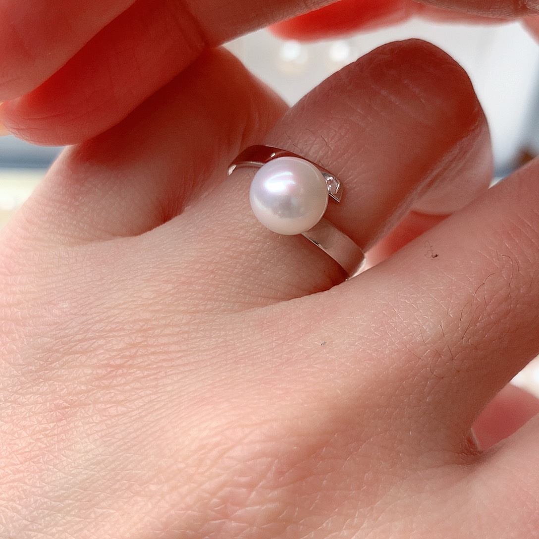 淡水珍珠戒指银S925镶嵌