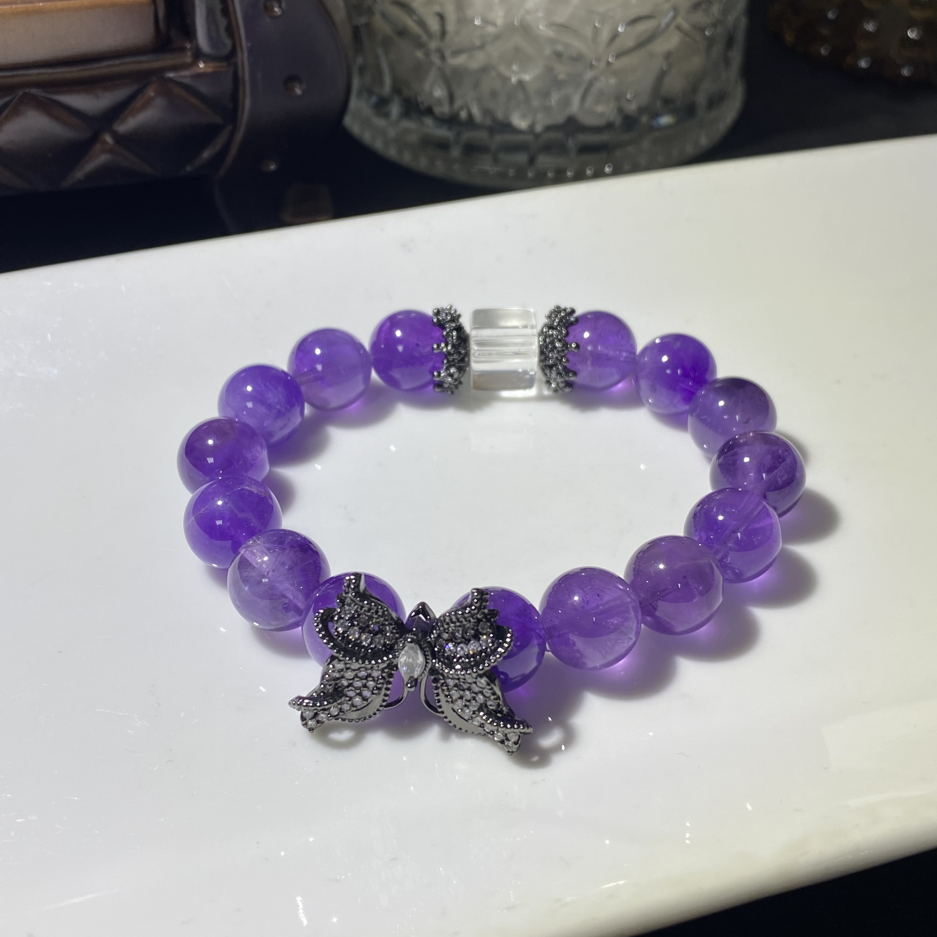 天然紫水晶单圈手链-多样性发其一T43