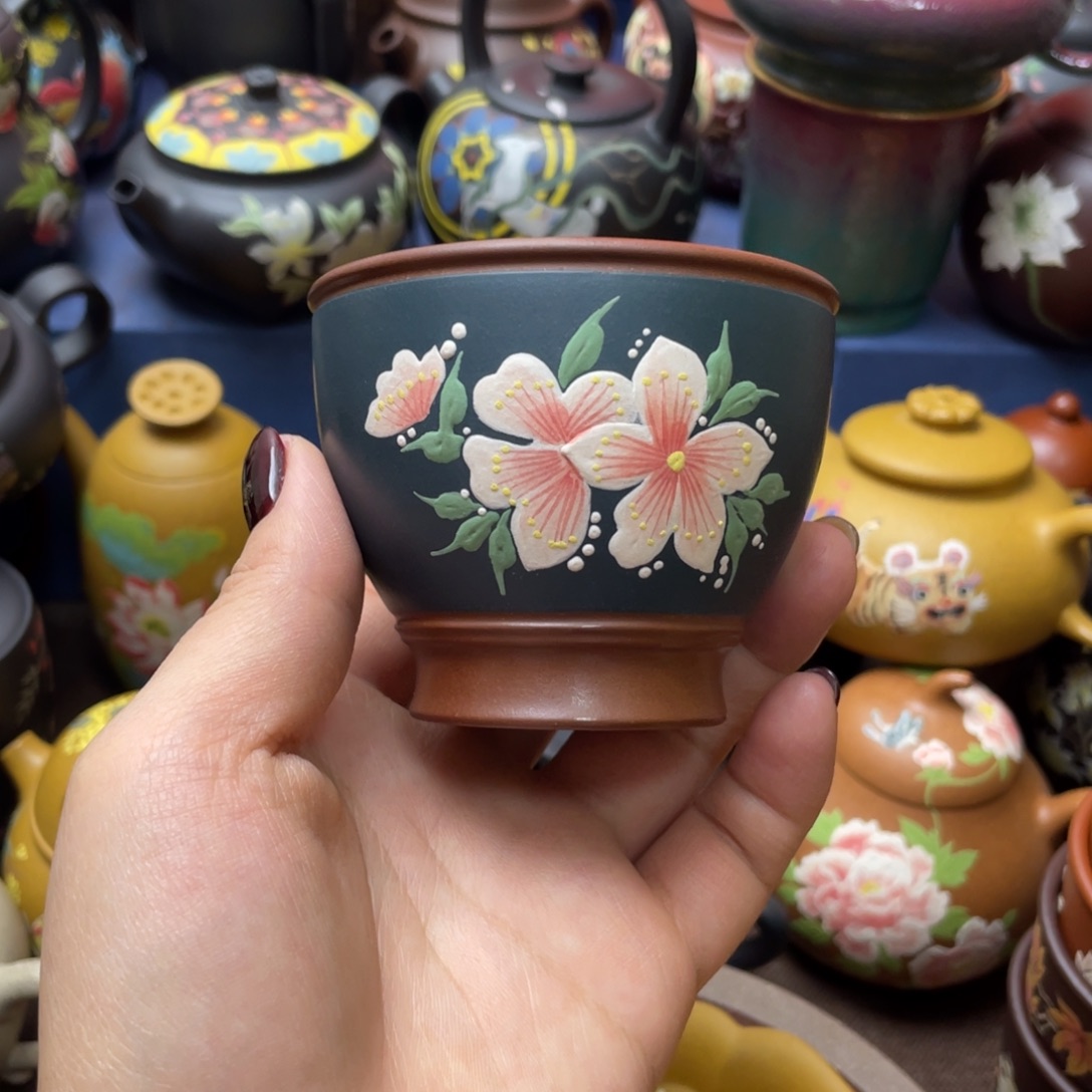 红泥茶杯紫砂主人杯120cc