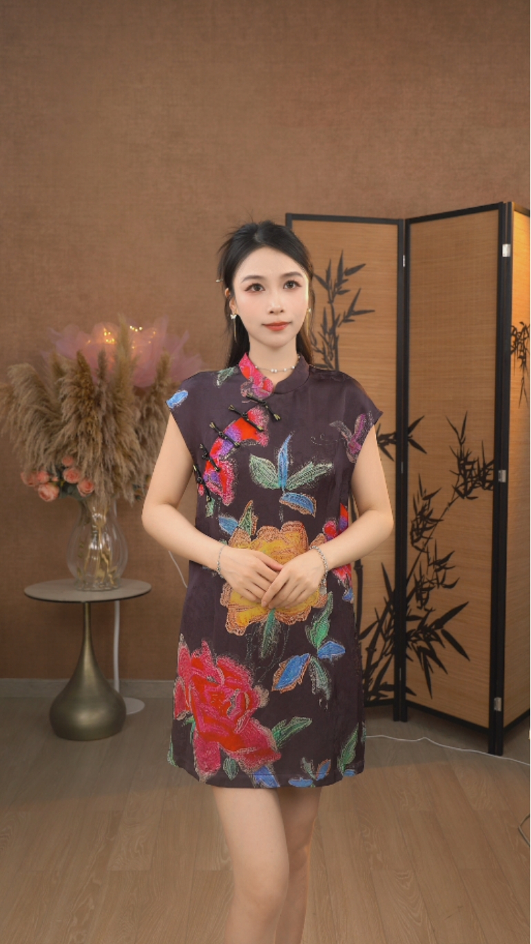 莫尔奈 旗袍式上衣中长款气质显瘦