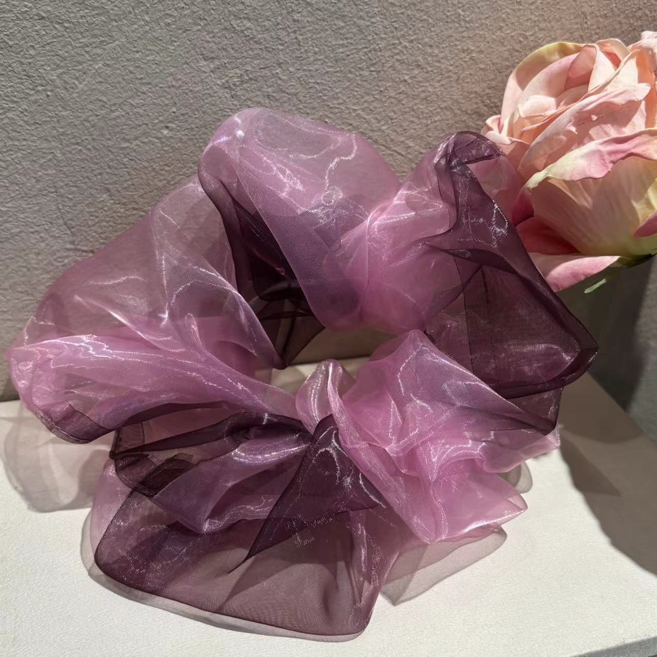 时尚气质细闪薄纱发圈T554