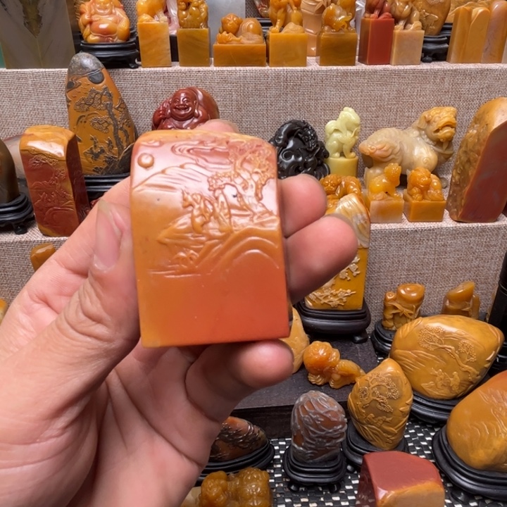 寿山石其他老挝田薄意