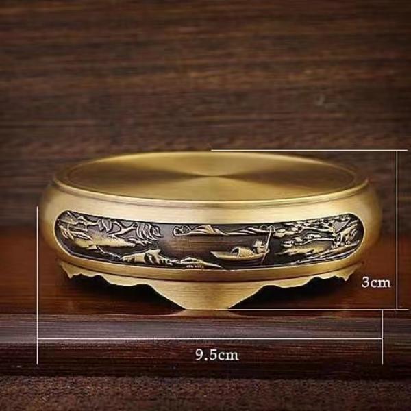 铜制山水底座摆件（直径9高度3cm）