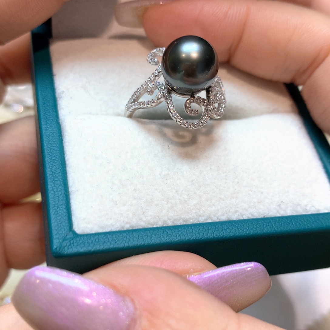 海水珍珠戒指银S925镶嵌