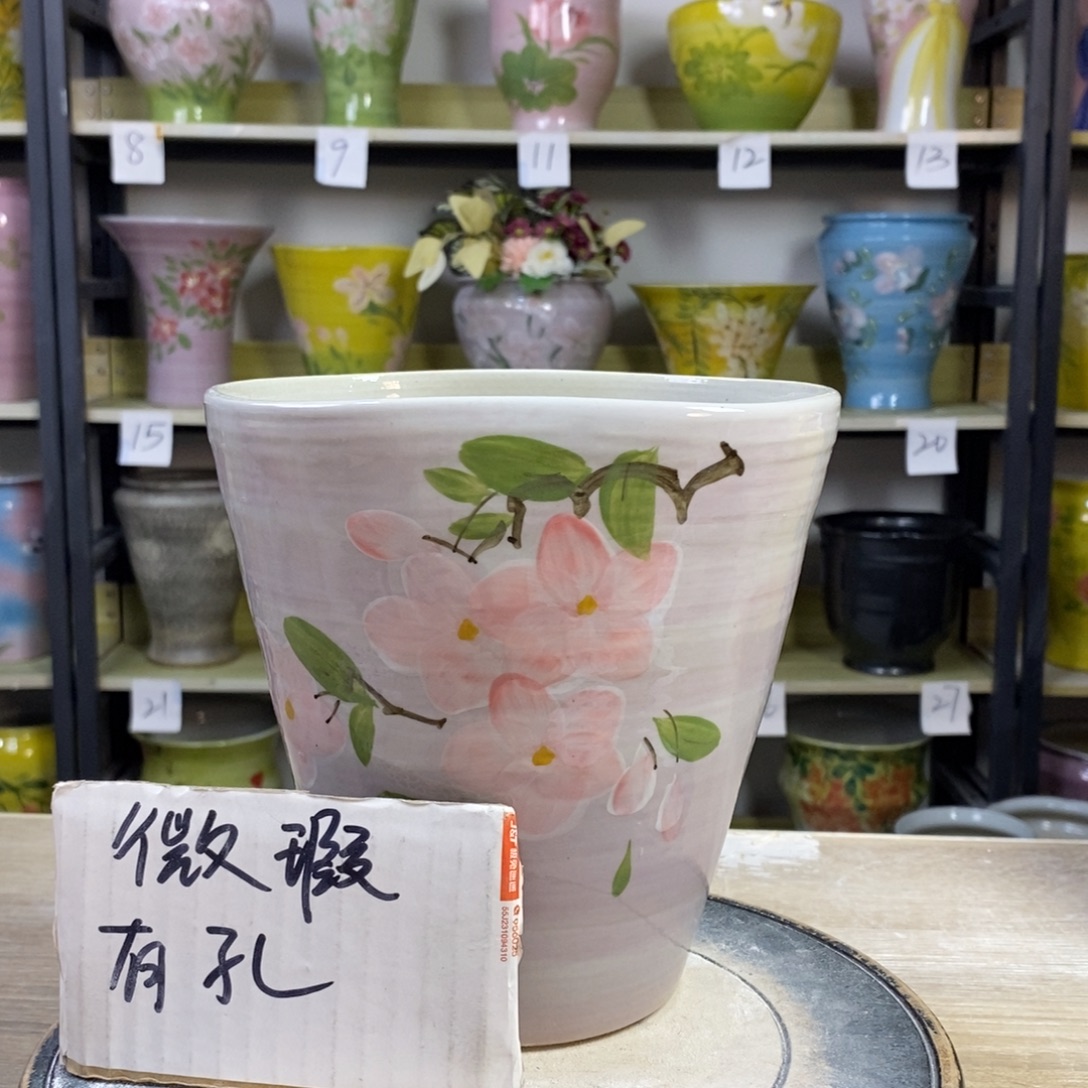 景德镇手工手绘陶瓷花盆