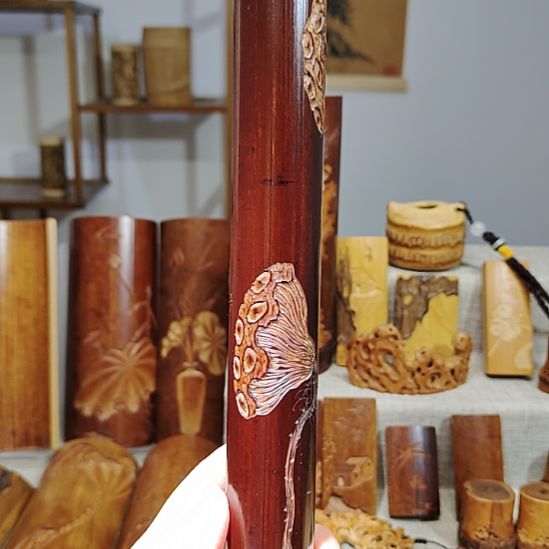 竹老煤竹莲蓬线香筒