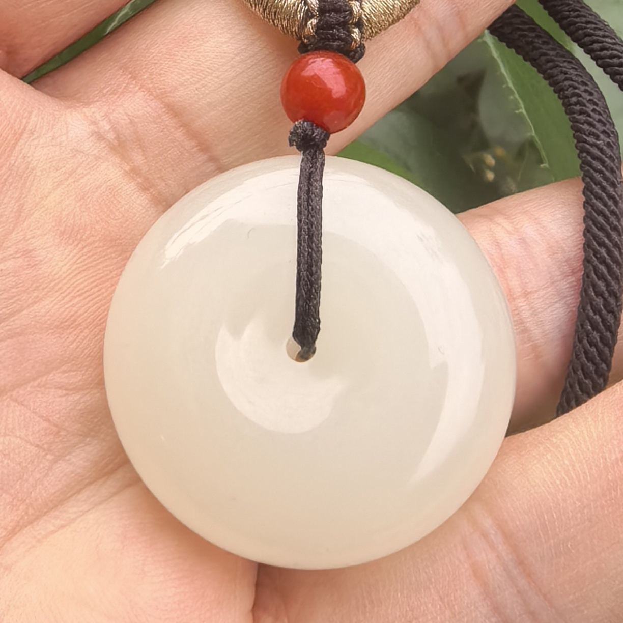 平安扣～精品青白直径30/10mm平安扣